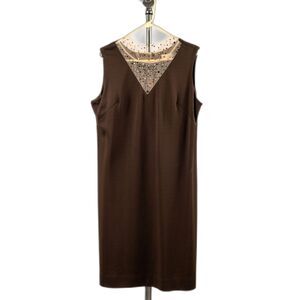 Vintage Stephen O'Grady brown shift dress size L